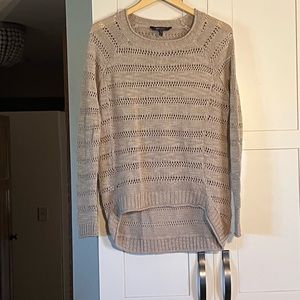 BCBG MaxAzria tan lightweight sweater, slightly longer in back, size XS